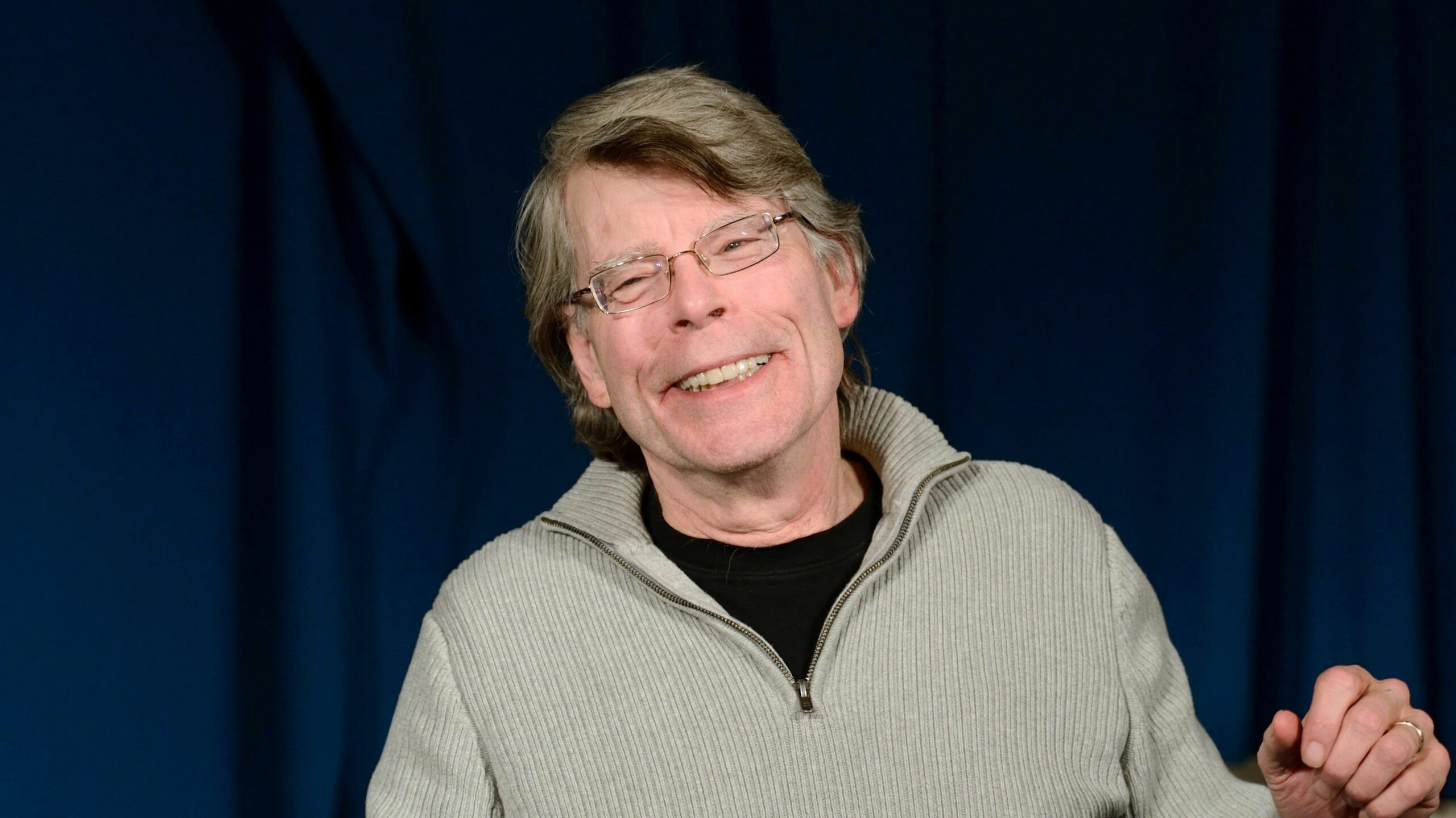 Stephen King at a press conference in 2013, in Paris.