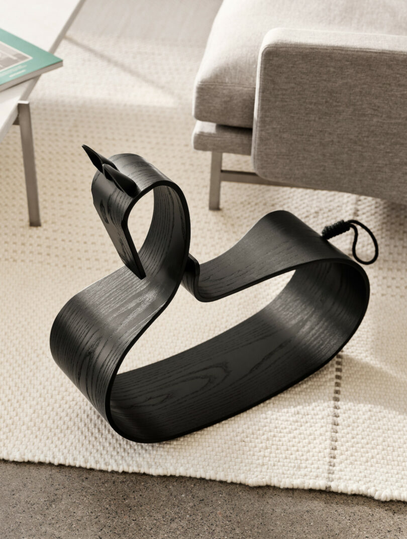 black rocking horse