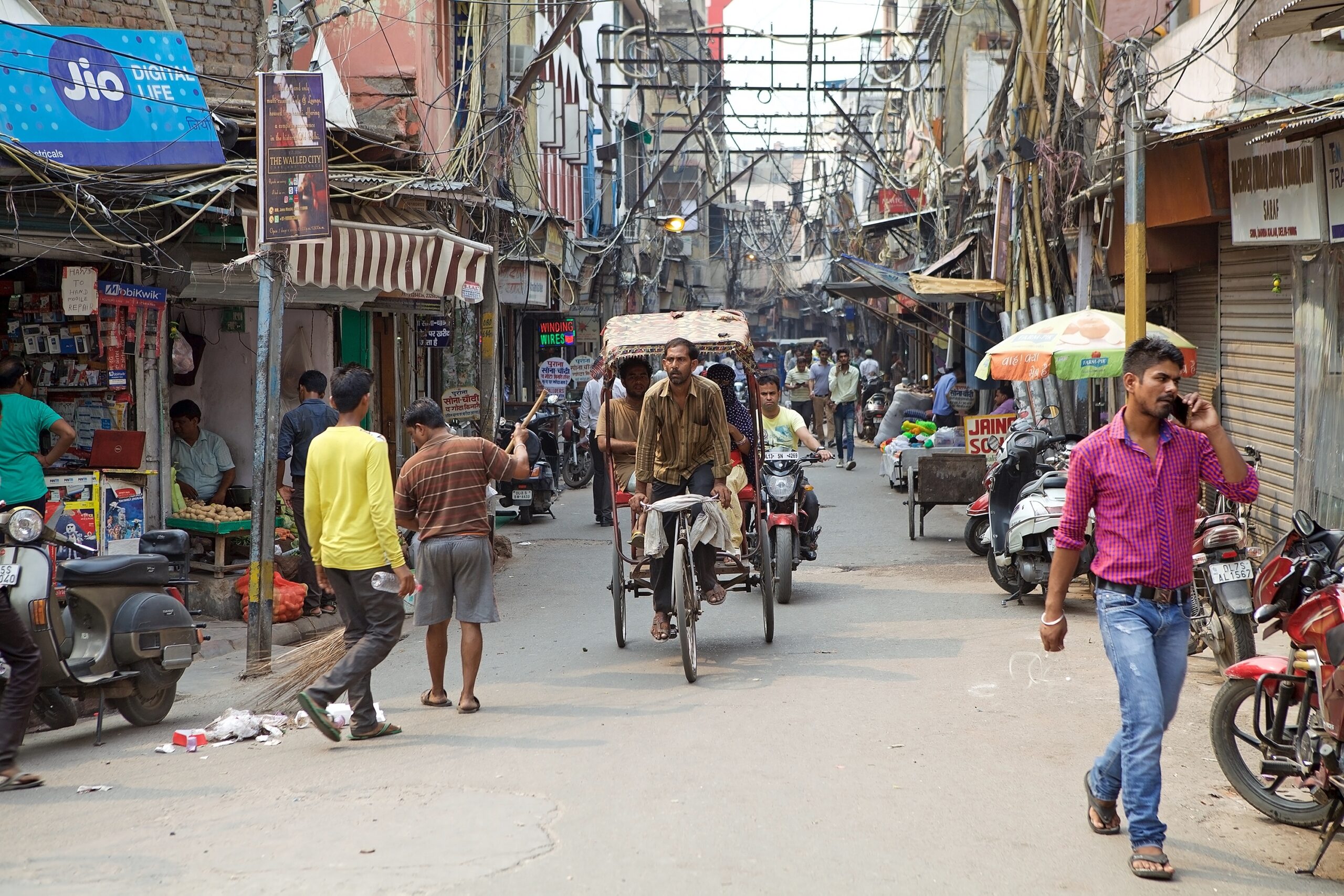 shutterstock2462084617.jpg Busy street in Old Delhi. Old Delhi is the synbolic heart of metropolitan Delhi,